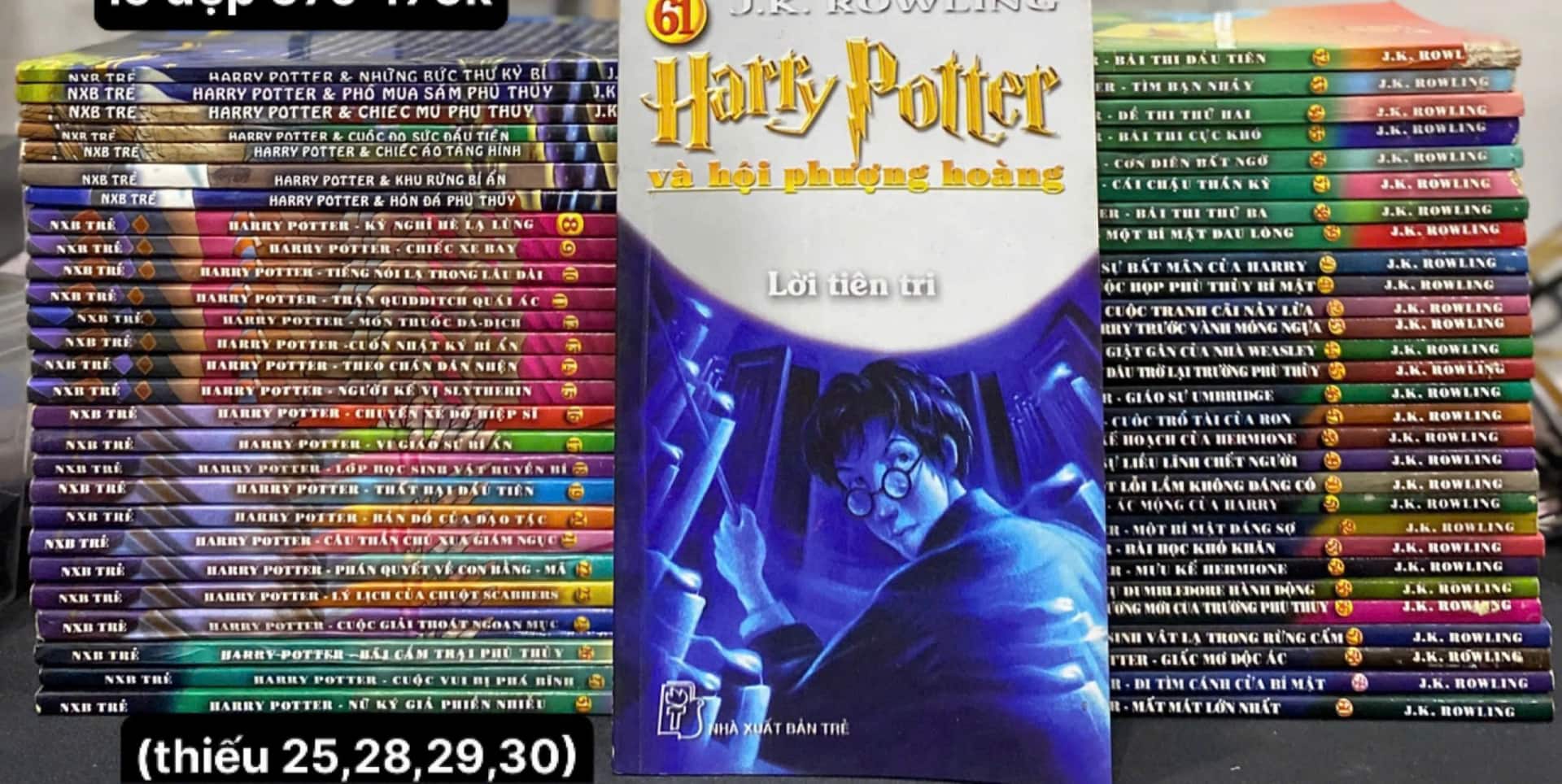 ComBo Harry Potter ( lô 57 cuốn, thiếu cuốn 25, 28, 29, 30)