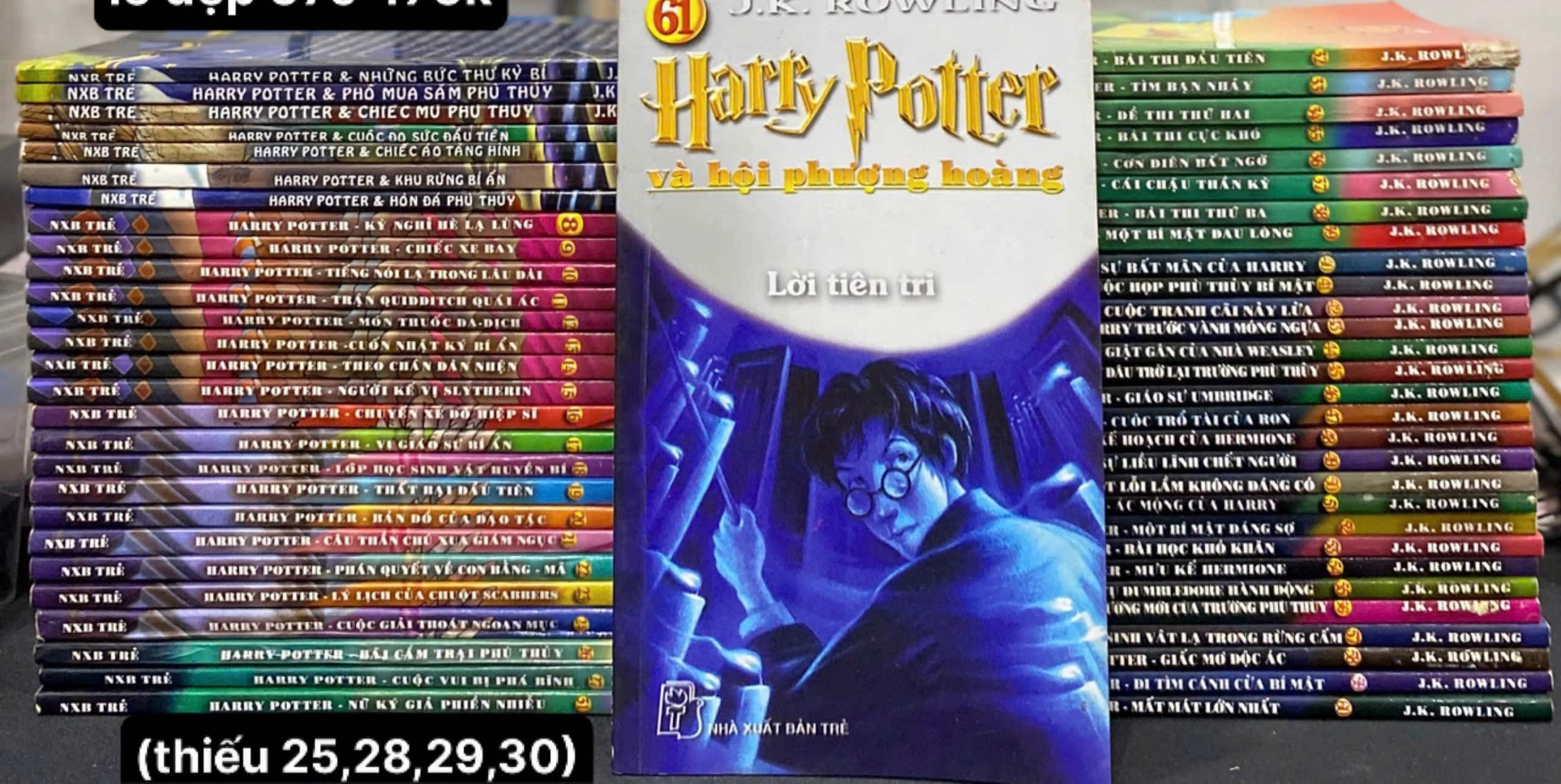 ComBo Harry Potter ( lô 57 cuốn, thiếu cuốn 25, 28, 29, 30)
