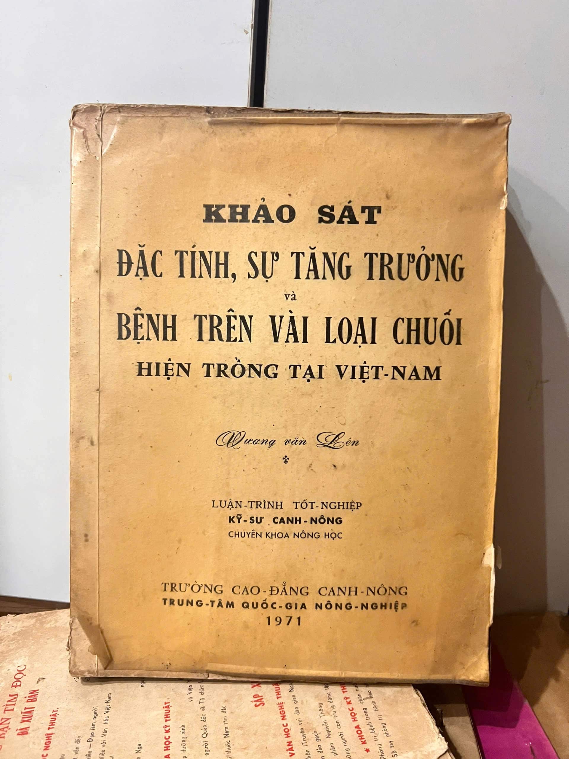 Khảo sát đặc tính, sự tăng trưởng và bệnh trên vài loại chuối hiện trồng tại Việt Nam