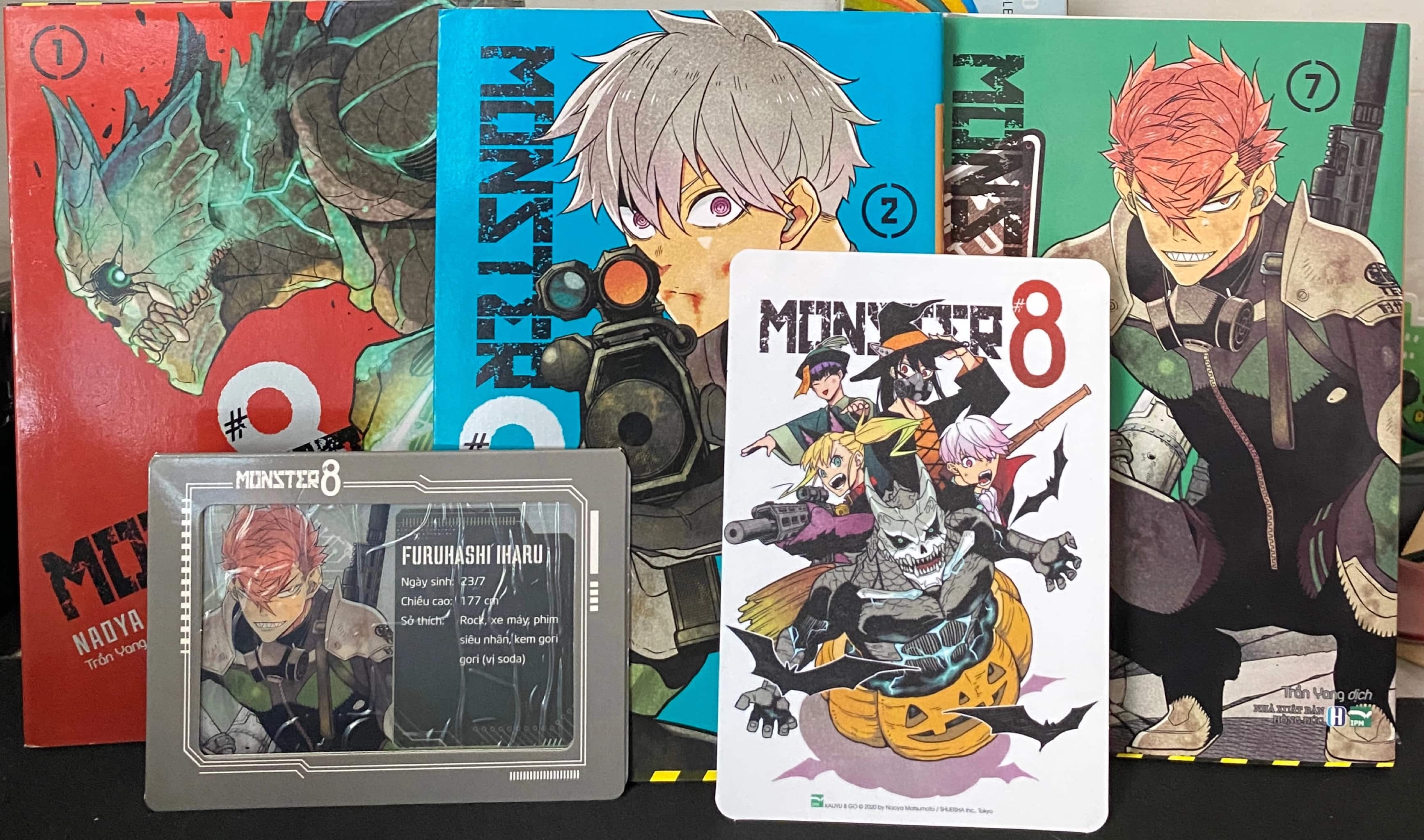 Monster #8 combo 3t (tập1,2,7) tặng kèm 2 card cứng như ảnh