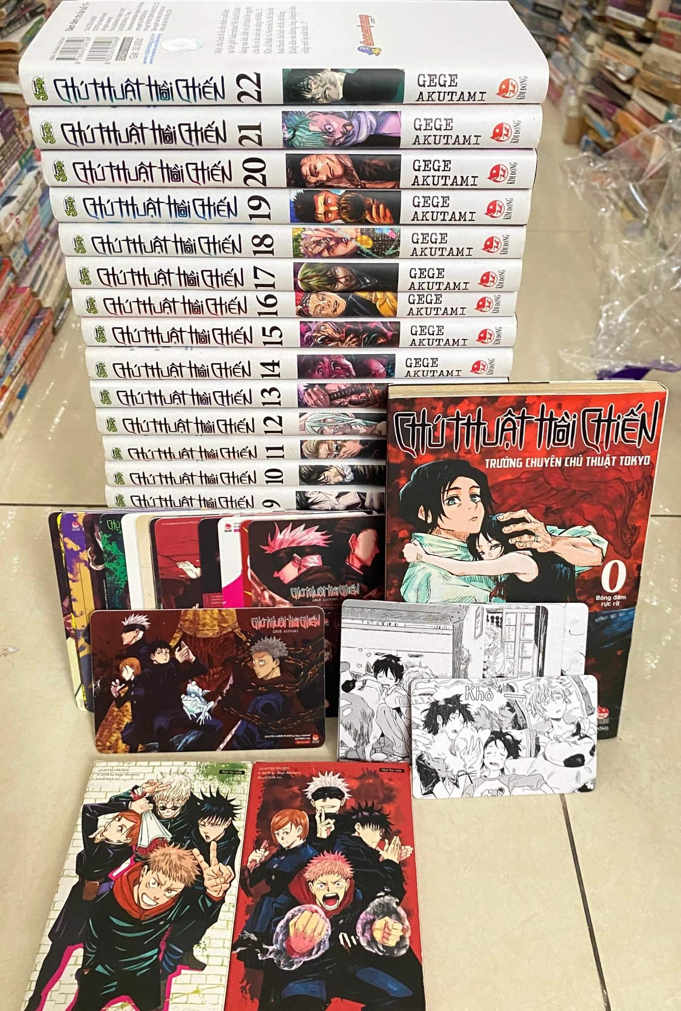 full bộ Chú Thuật Hồi Chiến ( tập 0-22 ) kèm 2 hộp card nhựa cứng