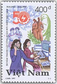 Tem Kỷ niệm 50 năm thành lập Công đoàn Bưu điện Việt Nam 1997