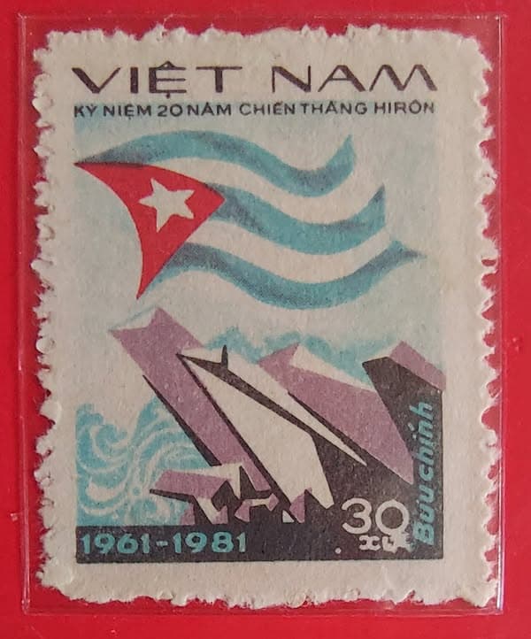 Tem Kỷ niệm 20 năm chiến thắng Hi-rôn (Girón) Cuba 1961–1981 – Tem Việt Nam 1982 - Image 1