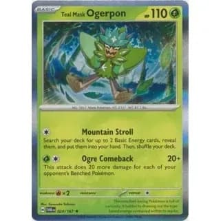 [Thẻ bài Pokemon chính hãng Anh EN] TTeal Mask Ogerpon - 024/167 - Holo Rare - Image 1