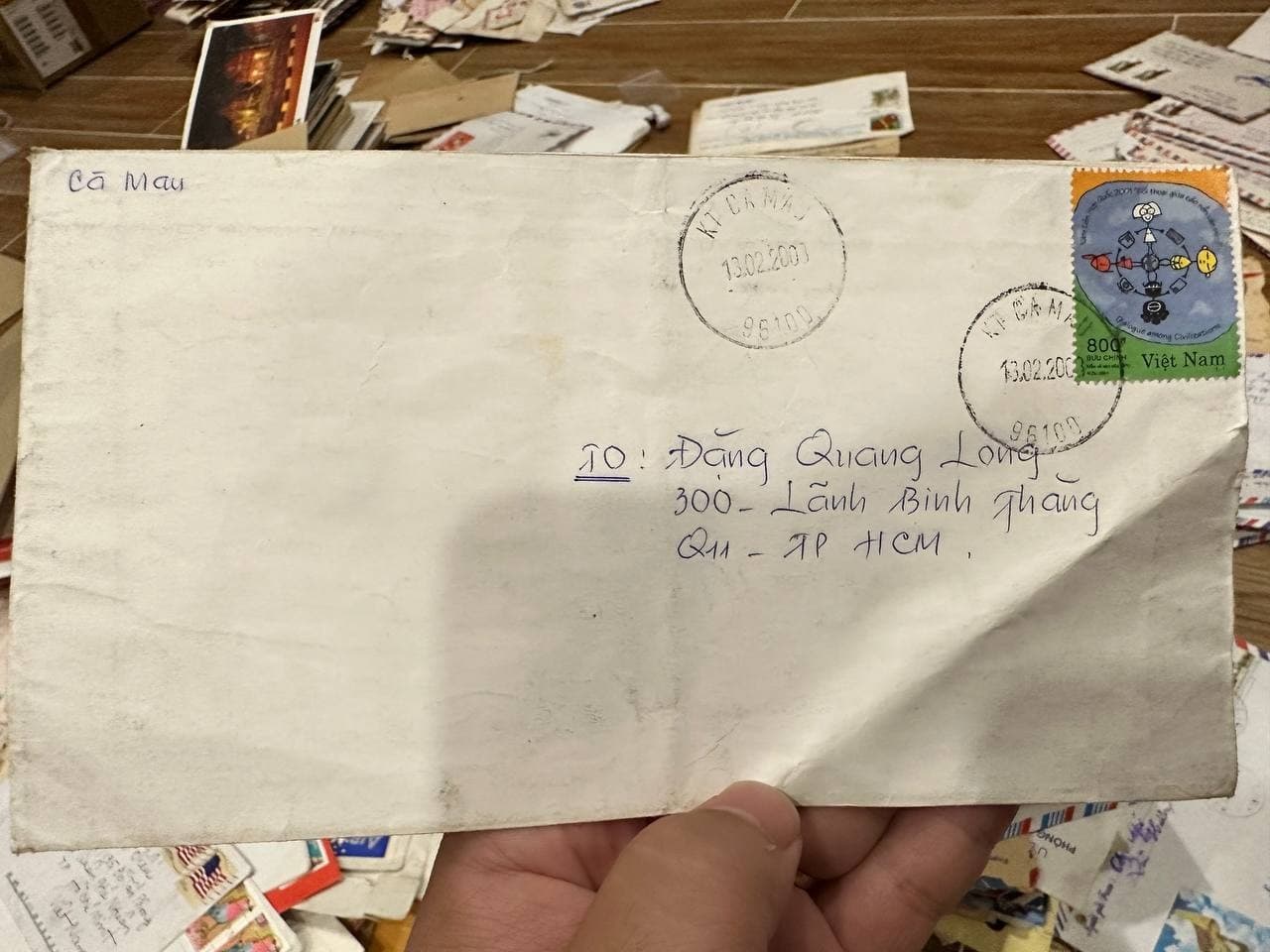 Bì thư thực gửi Việt Nam – dấu nhật ấn Kim Mai 13.02.2001, tem 800 đồng - Image 1